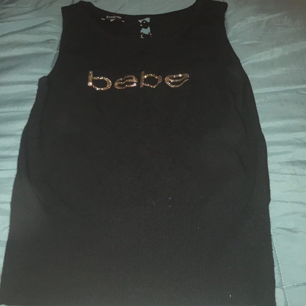 Bebe open back tie up blouse